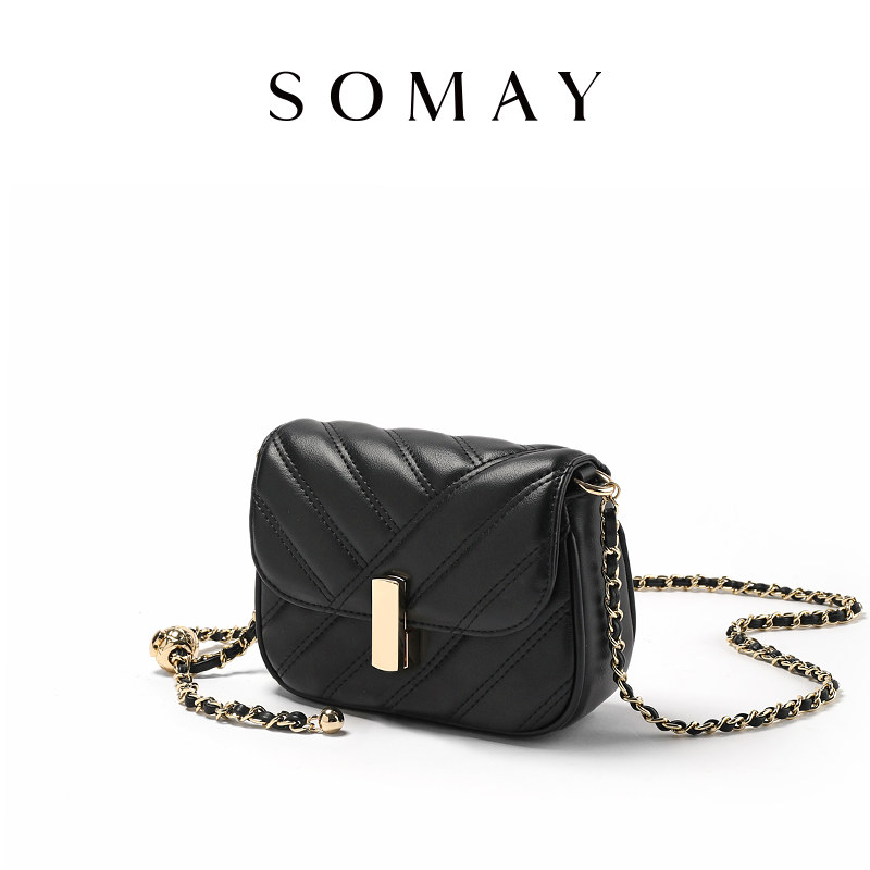 2022新款潮夏季百搭单肩菱格包包 somay小方包