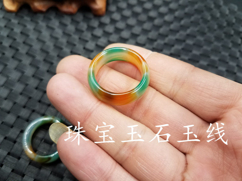 新款精美天然玉石a货玛瑙玉髓戒指三彩玉石戒指玛瑙指环戒指,淘宝优惠券,粉丝福利购,淘宝优惠卷