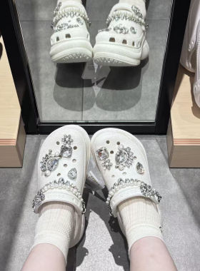 适配于crocs鞋花小鲸鱼复古晚宴洞洞鞋高品质配饰卡骆驰智必星DIY