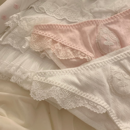 舒适感女士内裤甜系风纯色少女感低腰舒适棉质三角内裤学生平价 - 图3