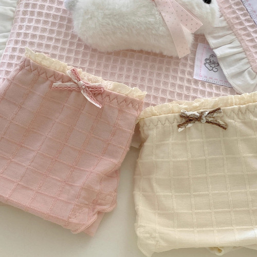 软乎乎的 韩系温柔少女螺纹棉清纯简约基础低腰三角内裤学生 - 图2