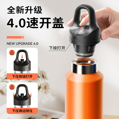 捷安玺一键开盖保温杯2026新款车载茶杯单手速开水杯男士316杯子 - 图2
