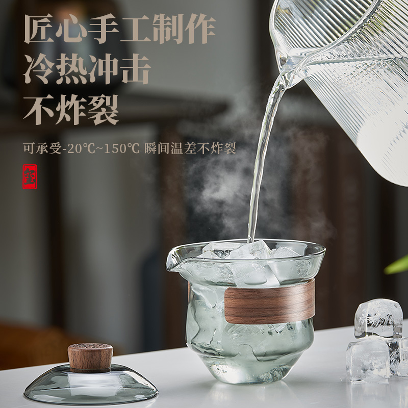 玻璃盖碗茶杯耐热防烫三才大茶碗带盖单个泡茶功夫茶具高档手抓壶