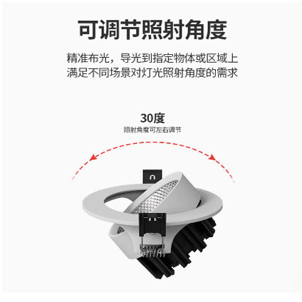 射灯LED天花灯家用嵌入式服装店cob筒灯背景墙孔灯商用聚光牛眼灯 - 图1