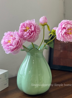青见月｜简约小清新绿色水培花瓶家居客厅桌面花器绿植摆件