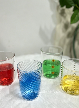 怒放北4｜北欧风高硼硅耐热玻璃可爱简约水杯 茶具把手杯果汁杯
