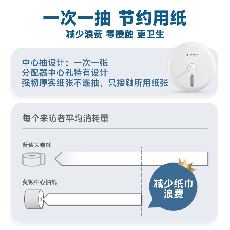 酒店商用中心抽卷纸盒公共卫生间厕所壁挂式擦手大盘纸巾架免打孔 - 图0