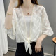 Lace shawl hollow chiffon cardigan jacket blouse ຂອງແມ່ຍິງ