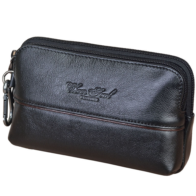 男士真皮手机腰包牛皮穿皮带6.6寸6.5寸手机包横款小手拿包多功能,淘宝优惠券,粉丝福利购,淘宝优惠卷