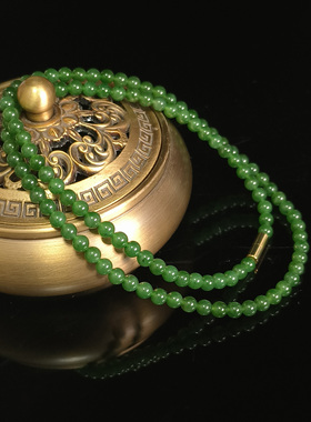 和田玉碧玉项链约5mm   周长55cm± 5mm±*108粒 25050400202050