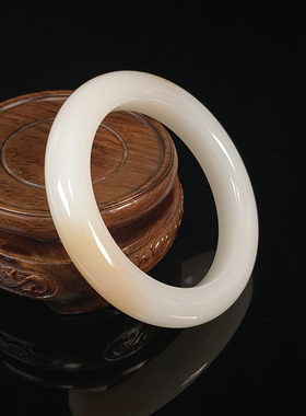 和田玉羊脂白玉手镯（带糖平安镯）内径56.7mm 25091700062