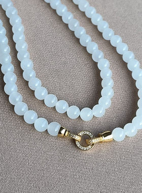 和田玉羊脂白玉经典款    重量36克±  6mm±*108粒  周长65cm±