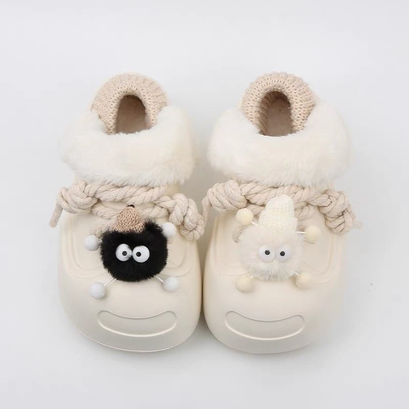 可爱少女棉拖鞋冬季外穿百搭潮流ins洞洞鞋厚底增高可拆洗毛毛鞋,淘宝优惠券,粉丝福利购,淘宝优惠卷