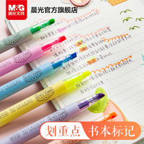 Morning light stationery fluorescent pen Single head Axe Shaped Fluorescent Pen students Use a refresher mark Graffiti Pink Hand Tent Special Cisslip Mark Pen Six Color Mark Key Pen