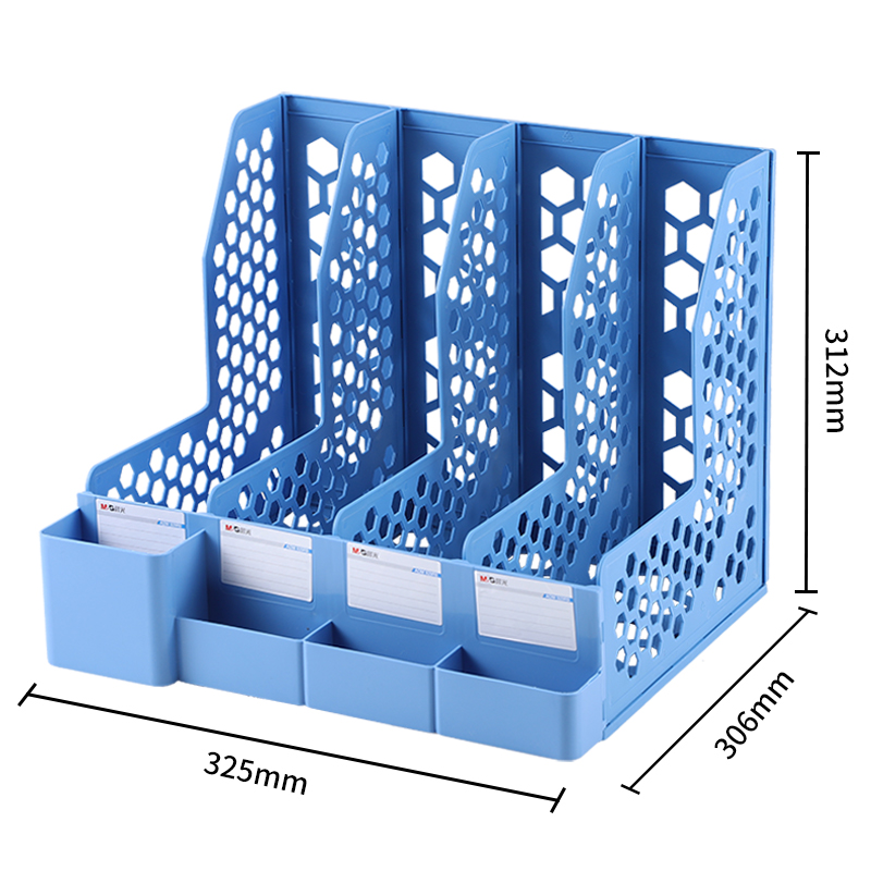 晨光文具文件框筐大容量A4可拆卸立式书架多层书立桌面办公室用品大全收纳盒塑料档案资料学生用文件夹置物架 - 图0