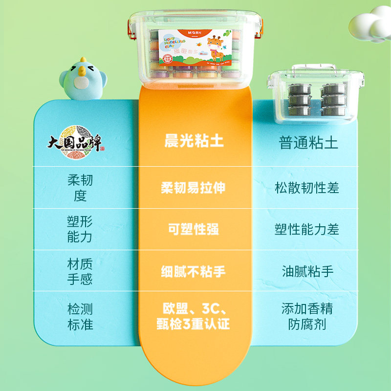 晨光超轻粘土儿童彩泥无毒橡皮泥24色黏土幼儿园专用手工益智玩具