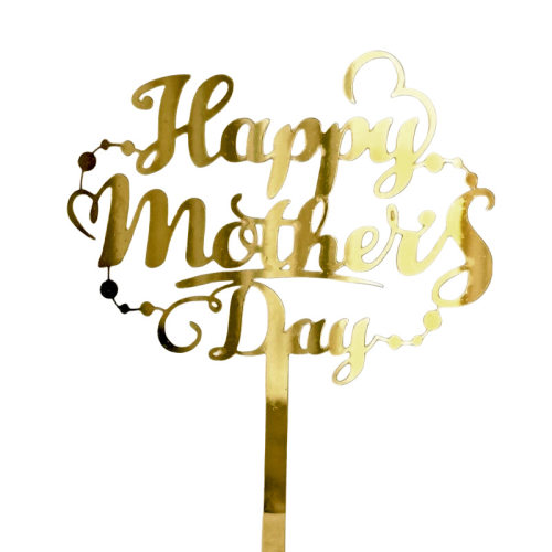 新款英文母亲节快乐蛋糕插牌Happy Mothers Day亚克力装饰插件 - 图2