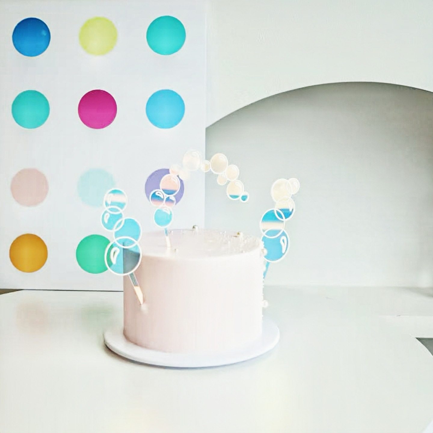 新款ins风幻彩泡泡亚克力蛋糕装饰套装 宝宝生日蛋糕烘焙装扮插件,淘宝优惠券,粉丝福利购,淘宝优惠卷