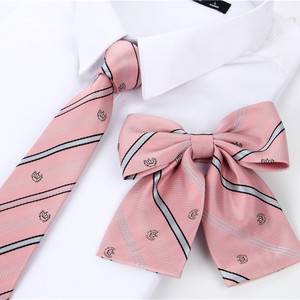 JK刺绣学院风领带领花套装