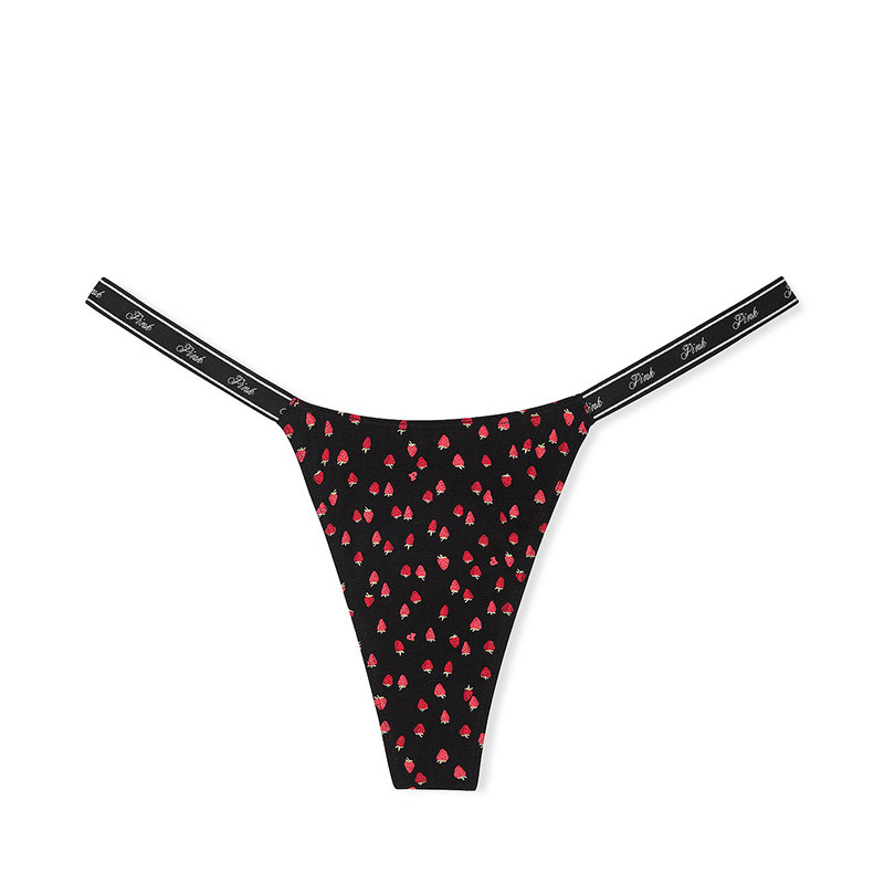 正品现货 维多利亚的秘密 PINK 全棉 logo细带腰 性感无痕低腰T裤,淘宝优惠券,粉丝福利购,淘宝优惠卷