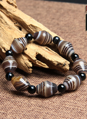 天然同料缠丝玛瑙手链手串