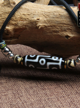 天然藏式玛瑙九眼天珠锁骨链