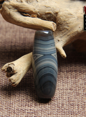 天然缠丝玛瑙勒子天眼天珠吊坠