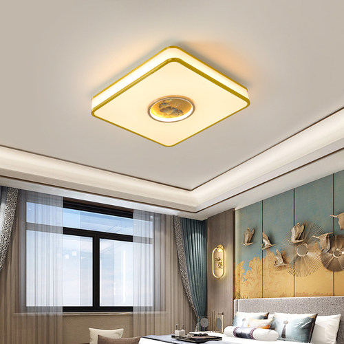 包安装新中式吸顶灯防尘正方形卧室书房餐厅茶室过道中国风禅意灯 - 图1