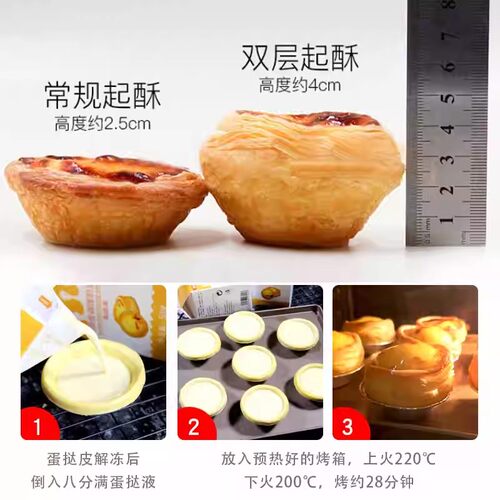 安佰滋葡式蛋挞皮整件双倍起酥加高蛋塔皮冷冻蛋挞皮胚商用整件 - 图1