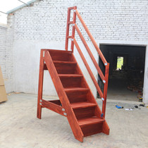 Home Overall Solid Wood Stairs Stage Ladders Terrace Stairs Straight Ladders Duplex Penthouse Loft Floors Easy With Handrails