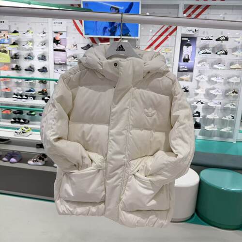 adidas阿迪达斯三叶草大童运动保暖连帽可拆羽绒服KC5388/KF4952 - 图1