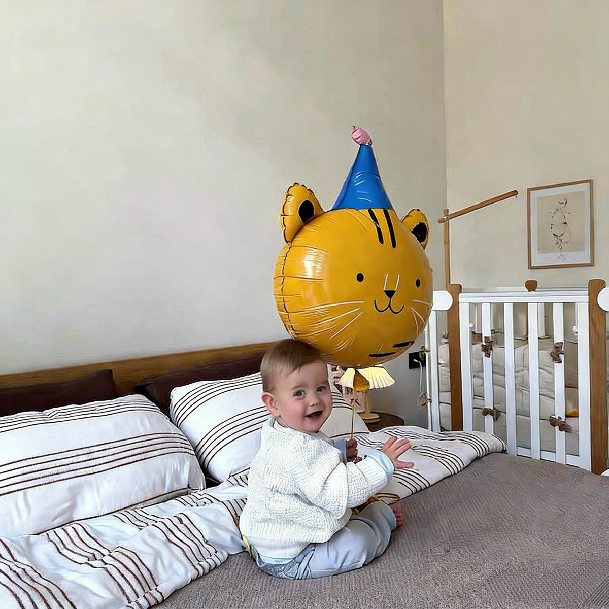 生日帽动物卡通铝膜气球宝宝早教玩具车挂饰周岁布置抓周拍照道具,淘宝优惠券,粉丝福利购,淘宝优惠卷