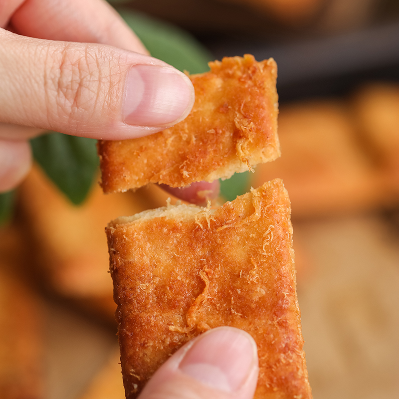 满满肉松！芝士味海盐味肉松脆 千层酥方块饼酥脆糕点 金日良品 - 图1