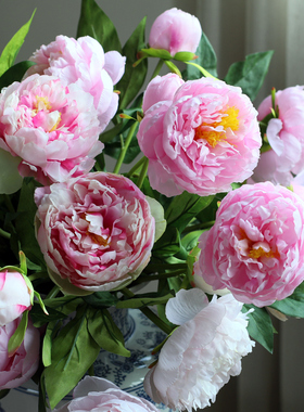 牡丹花仿真芍药花假花摆设客厅摆花束餐桌花装饰花塑料花插花绢花