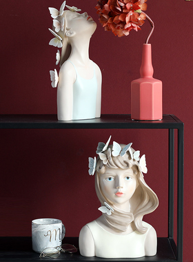 蝴蝶少女艺术风软装饰品客厅桌面