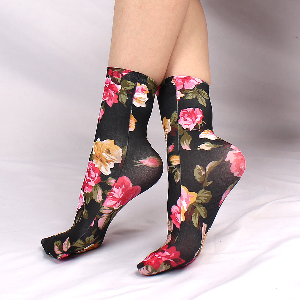拼6双包邮50D印花短袜花朵豹纹女士袜子性感春秋丝袜多款可选,淘宝优惠券,粉丝福利购,淘宝优惠卷