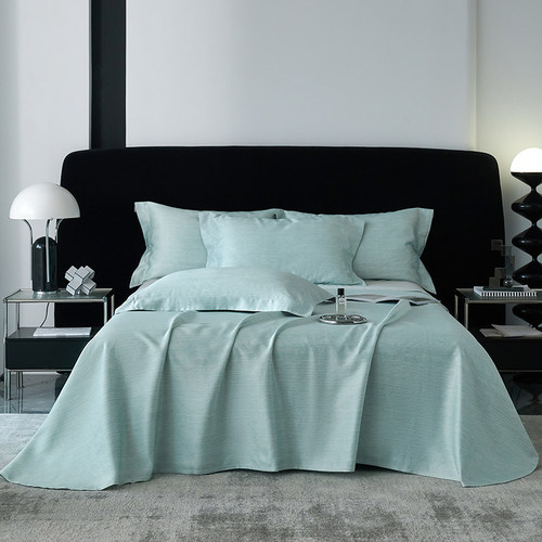 夏季竹纤维竹语天丝软凉席三件套床单床笠冰丝亲肤凉爽可机洗折叠 - 图0