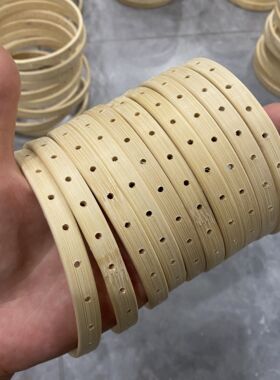 海外定制 diy带孔风铃骨架配件圆环竹圈材料材料包幼儿园手工制作