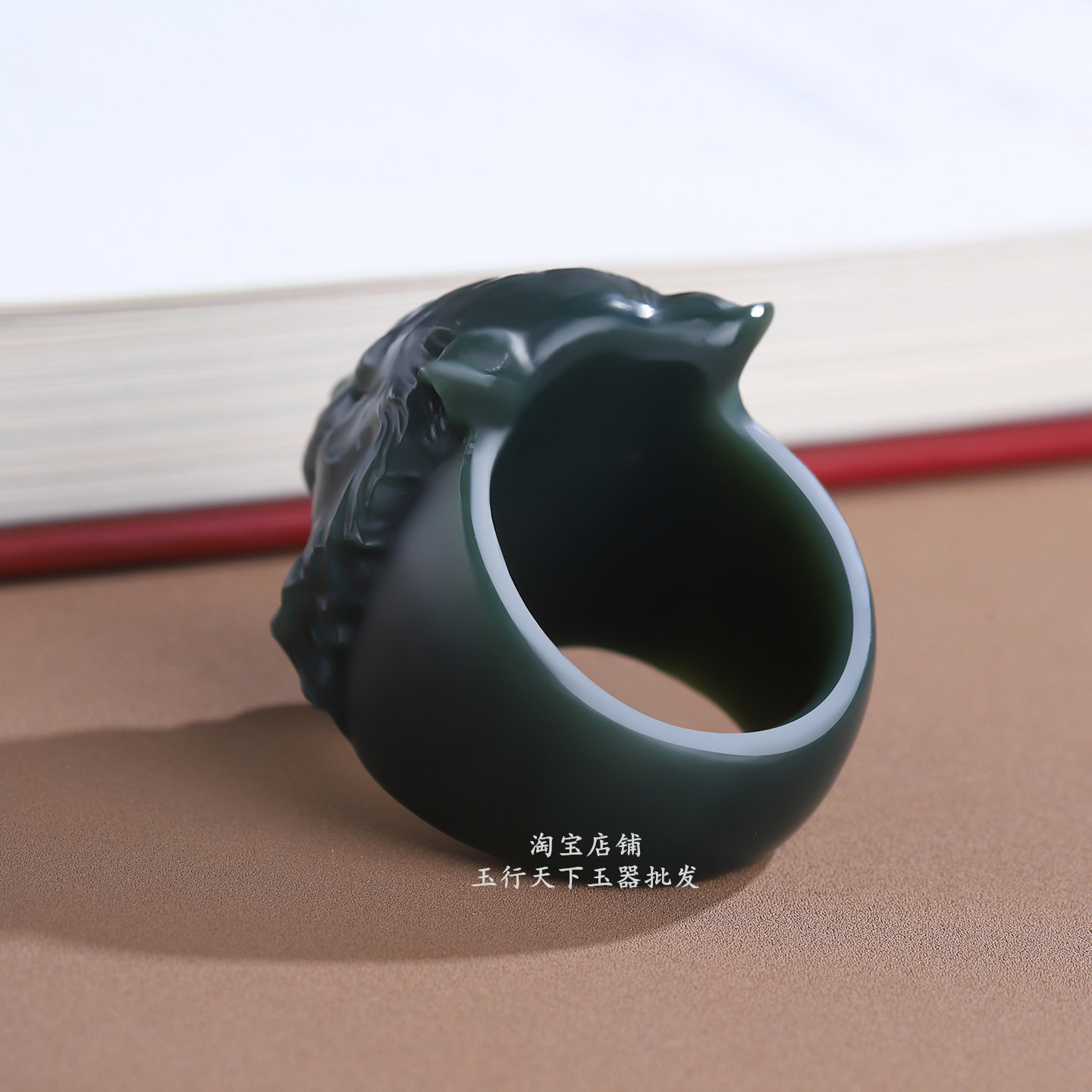 真品天然新疆和田玉细料老虎玉扳指生肖虎玉石戒指男女宽版玉指环,淘宝优惠券,粉丝福利购,淘宝优惠卷