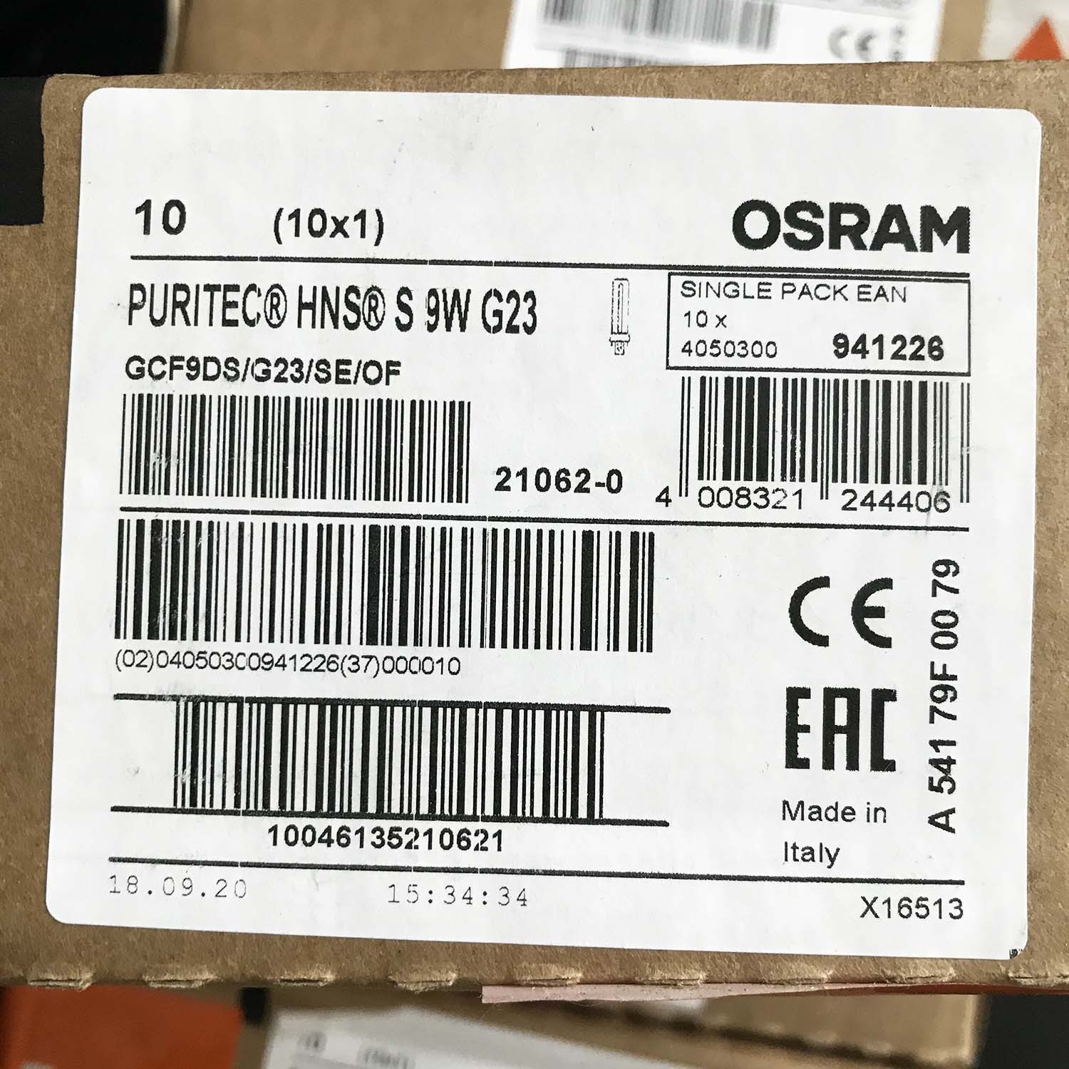 原装正品欧司朗OSRAM HNS S9WG23 紫外线杀菌灯UVC空间表面消毒管 - 图0