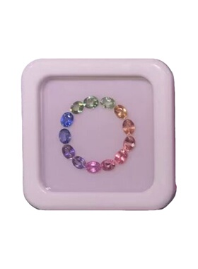 蛋形实验室培育彩虹渐变配石裸石 耐高温 首饰手链戒指蜡镶