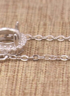 蛋形925银戴妃款手链空托围锆代裸石镶嵌18k金多规格首饰手链空托