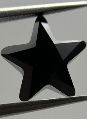 五角星形黑色锆石人造裸石 梧州人造仿钻耳钉戒指珠宝配饰主石