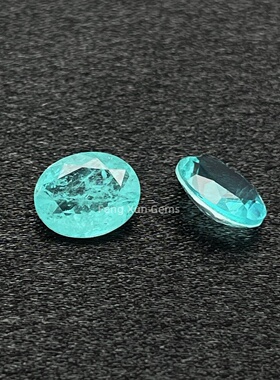 帕拉伊巴蓝蛋形玻璃拼合石加纹絮拼接彩宝裸石仿钻 饰品diy镶嵌