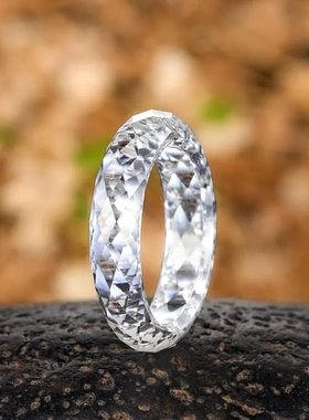 简约款莫桑刻面戒指 VVS1净度 白色D色 日常百搭饰品 婚戒生日礼