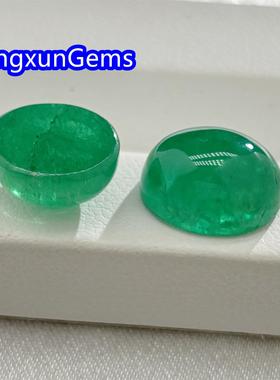 培育哥伦比亚祖母绿宝石木佐色蛋形平底素面裸石+AGL证书 可定制