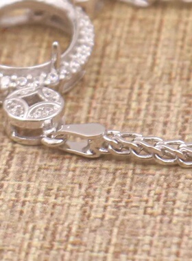 蛋形925银戴妃款手链空托围锆代裸石镶嵌18k金多规格首饰手链空托