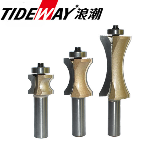 浪潮专业级弧型刀具带轴承扁圆刀木工铣刀修边雕刻机锣刀凸半圆刀 - 图3