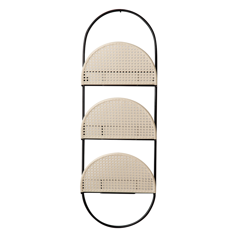 北欧墙上置物架子挂墙壁挂式收纳装饰杂志架铁艺书架报刊架墙面-图3