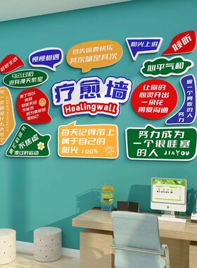 心理咨询室挂图布置心灵驿站辅导班文化墙面励志标语装饰贴纸画